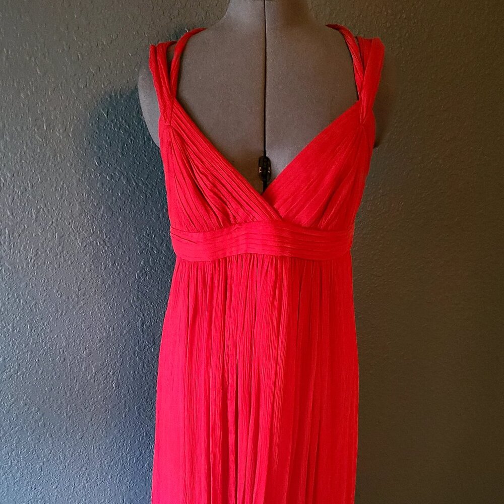 BCBG Max Azria red silk maxi dress